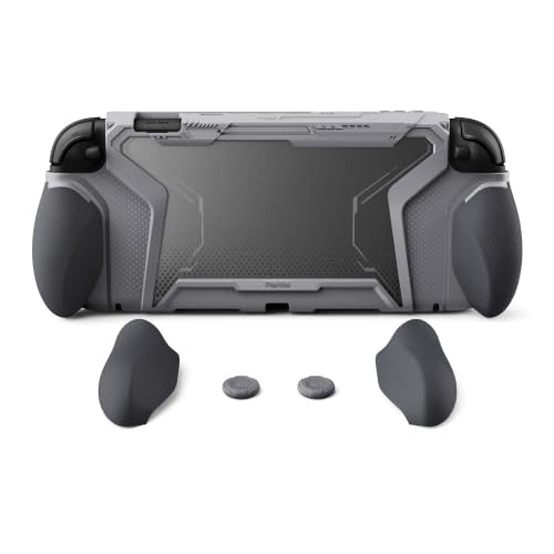 playvital for Switch 2 Beyond-Grip Dockable Case, Interchangeable FPS/Omni Ergonomic Grips + Military-Grade Drop Protective Cover + 2 Joystick Caps for Nintendo Switch 2 (New Hope Gray) - color: New Hope Gray