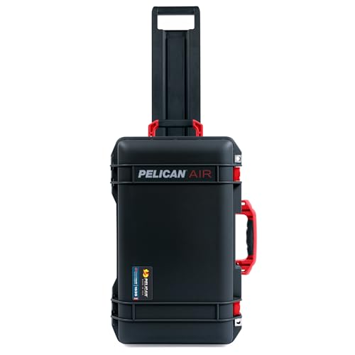 Black Pelican Air 1535 Carry-on Case - Comes empty - Red Handles & Latches. - color: Red Handles & Latches