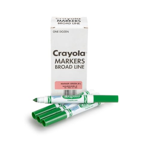 Crayola 12 Count Washable Bulk Markers, Green - color: Green