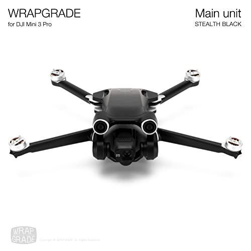 WRAPGRADE Skin Stickers Compatible with DJI Mini 3 Pro | Main Unit (Stealth Black) - color: Stealth Black