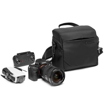 Manfrotto Advanced Shoulder Bag L III, for Reflex and Mirrorless Camera with Lens, Camera Case with Tripod Mount and Rain Cover