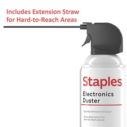 Staples Compressed Air Duster, 10 oz Can, Electronics & Keyboards, Office