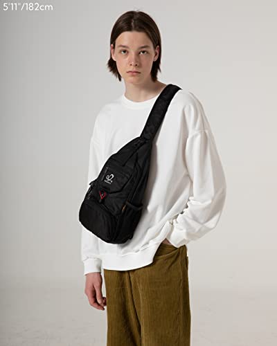 WATERFLY Packable Sling Backpack Lightweight Crossbody Bag Travel Daypack - color: Black
