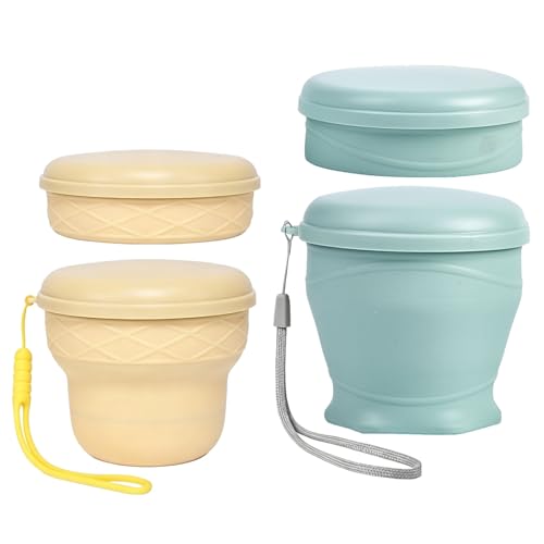 IYYI Collapsible Cup for Travel, Upgraded Foldable Cup with Lid - color: Mint Green+Beige