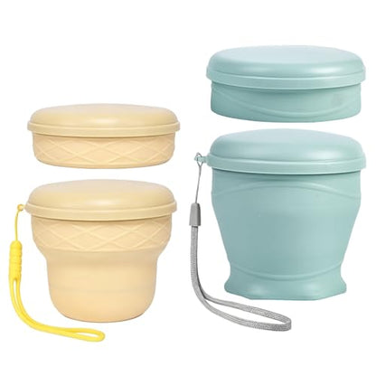 IYYI Collapsible Cup for Travel, Upgraded Foldable Cup with Lid - color: Mint Green+Beige