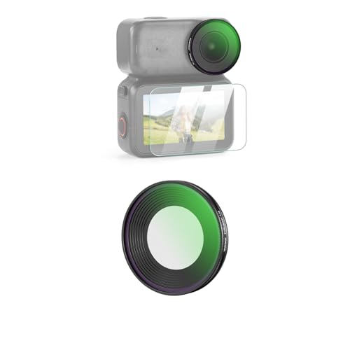 NEEWER Black Diffusion 1/4 Filter for Mist Cinematic Effect, Compatible with DJI Osmo Nano, Screw On Action Camera Lens Filter Multicoated Photography Accessories with Screen Protector - size: nano, style: Black Diffusion 1/4
