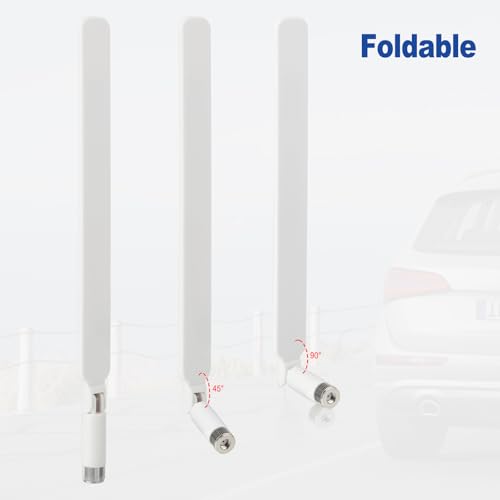 Superbat High Gain 12dBi Dual Band WiFi Antenna 2.4GHz/5GHz 5.8GHz Omnidirectional RP-SMA Antenna White for Router, Wireless Access Point, Security Cameras 2-Pack - color: white