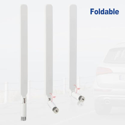 Superbat High Gain 12dBi Dual Band WiFi Antenna 2.4GHz/5GHz 5.8GHz Omnidirectional RP-SMA Antenna White for Router, Wireless Access Point, Security Cameras 2-Pack - color: white