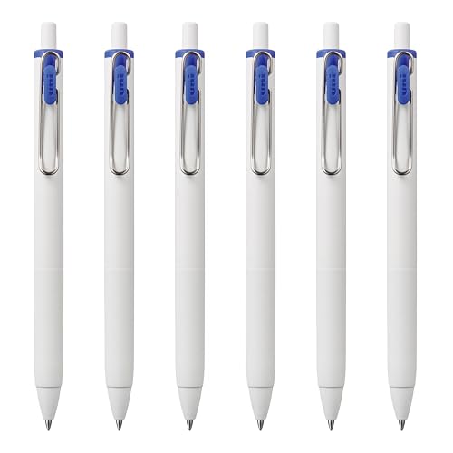 Uni-Ball one Retractable Gel Pens, Medium Point (0.7mm),Blue Ink, 6 Pens - color: Blue, style: Medium