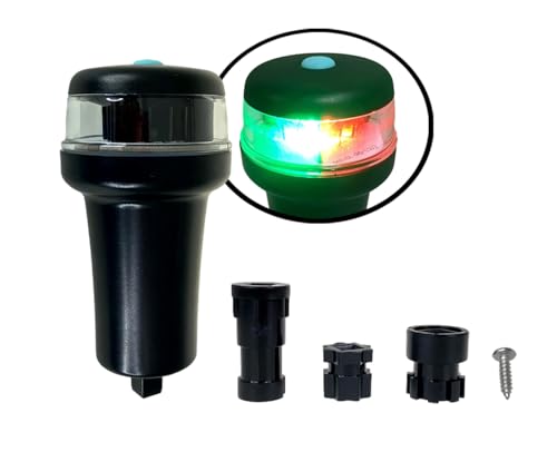 Pactrade Marine Navigation Lights for Boats LED - Red/Green Battery Powered Nav Lights for Boats - Adaptor Mounts, Fixed Base, 3-Mode Operation - 1NM Waterproof - style: Adaptor Mounts, Fixed Base