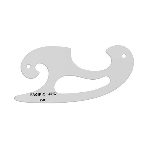 Pacific Arc Professional French Curves, Acrylic, Plain Edge, 6 Inches - size: F-8