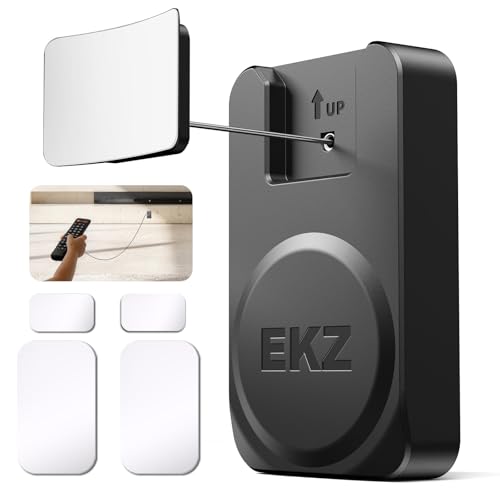 EKZ Magnetic Remote Control Holder with 6.5FT Retractable Steel Cable, Anti-Lost Remote Tether Lock with Auto-Rewind & Adhesive Wall Mount for TV, AC, Monitor & Home Remote Controls (Black,1 Pcs) - color: Black, size: 1 Pcs