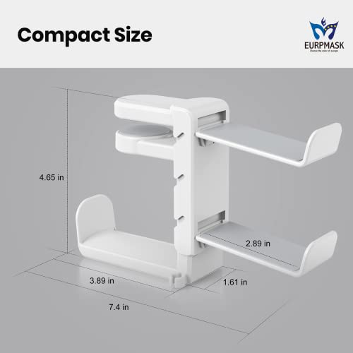 EURPMASK 3-in-1 Rotating Headphone Stand w/2 Detachable Controller Holders - color: White Pro 1 Pack