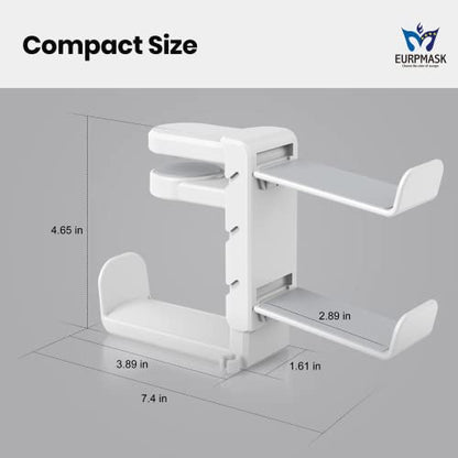 EURPMASK 3-in-1 Rotating Headphone Stand w/2 Detachable Controller Holders - color: White Pro 1 Pack