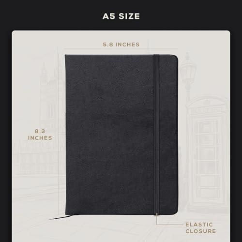 Beechmore Books A5 5.8x8.3 Mixed Media Sketchbook 300 GSM/140LBS - color: Charcoal Black, size: A5 - 5" x 8" Medium