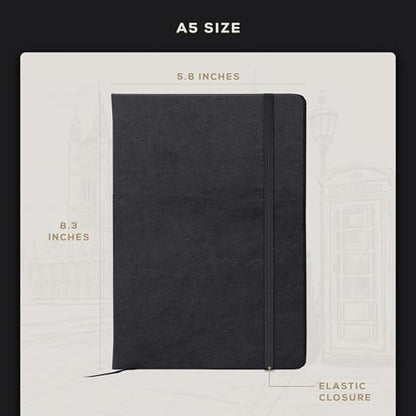 Beechmore Books A5 5.8x8.3 Mixed Media Sketchbook 300 GSM/140LBS - color: Charcoal Black, size: A5 - 5" x 8" Medium