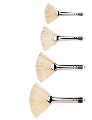 Winsor & Newton Winton Hog Bristle Brush-Fan #1, 1, Green - size: #1, style: Fan