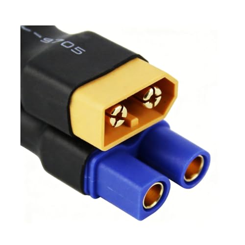 4pcs XT60 Male to EC3 Female Connectors - No Wires Adapter for RC LiPo Batteries and Chargers