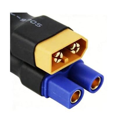 4pcs XT60 Male to EC3 Female Connectors - No Wires Adapter for RC LiPo Batteries and Chargers