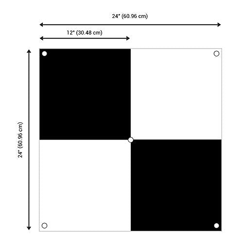 Sky High Bull's-Eye (24"x24") Drone Ground Control Point GCP - UAV Aerial Target for Mapping & Surveying (6 Pack) | Center Eyelet (Black/White Markers) | Pix4D & DroneDeploy Compatible - size: 24in Checkerboard Eyelet (6)