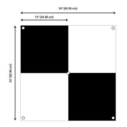 Sky High Bull's-Eye (24"x24") Drone Ground Control Point GCP - UAV Aerial Target for Mapping & Surveying (6 Pack) | Center Eyelet (Black/White Markers) | Pix4D & DroneDeploy Compatible - size: 24in Checkerboard Eyelet (6)