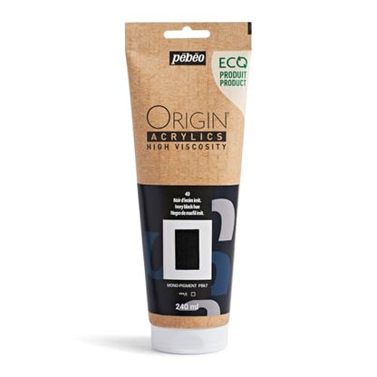 PEBEO Origin Acrylic Paint 240ml (8.11 oz), Ivory Black Hue - color: Ivory Black Hue