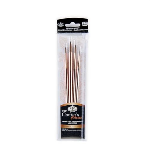 Royal & Langnickel Crafter's Choice Pro Synthetic Sable Round Craft Brush Set, 4pc - style: Round