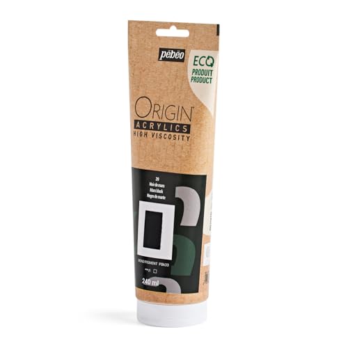 PEBEO Origin Acrylic Paint 240ml (8.11 oz), Mars Black - color: Mars Black