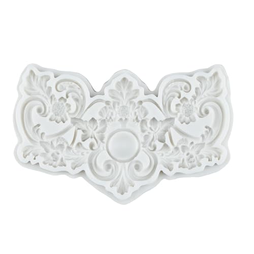 Baroque Scroll Lace Silicone Mold Flower Lace Polymer Clay Molds - color: Style O