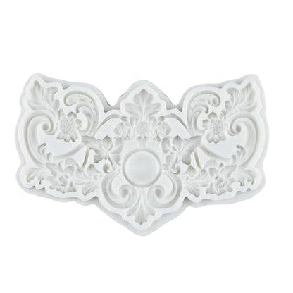 Baroque Scroll Lace Silicone Mold Flower Lace Polymer Clay Molds - color: Style O