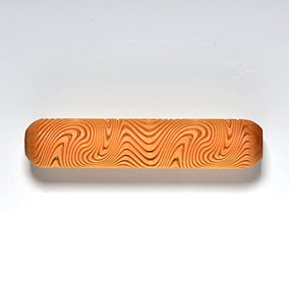 MKM Pottery Tools Wood Big Hand Rollers for Clay (BHR-79 Psychedelic Wave) - color: BHR-79 Psychedelic Wave