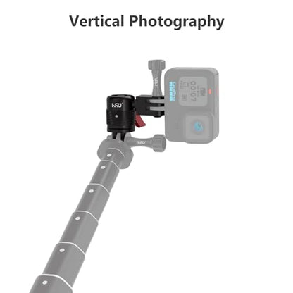 HSU 360° Rotation Camera Mount, Aluminum Vertical Bracket Tripod Adapter - size: 2.54 cm x 2.54 cm x 7.87 cm