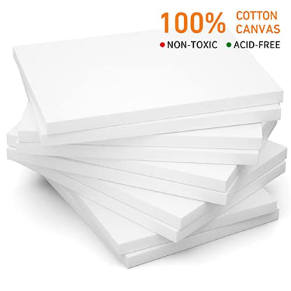 GOTIDEAL Stretched Canvas, 8x10 Inch Set of 10, Primed White - color: White, size: 8"x10"