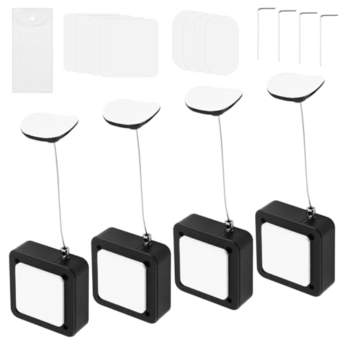 4 Pack 6.5 Ft Retractable Remote Control Safety Lock Tether, Adjustable Lock Strap with Clear Remote Cover, TV Remote Finder and Security Lanyard for Game Controllers