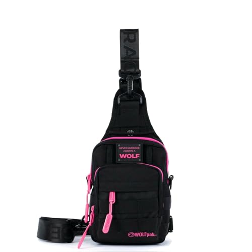 WOLFpak 4L Mini Tactical Sling Bag Crossbody - color: Black Neon Pink