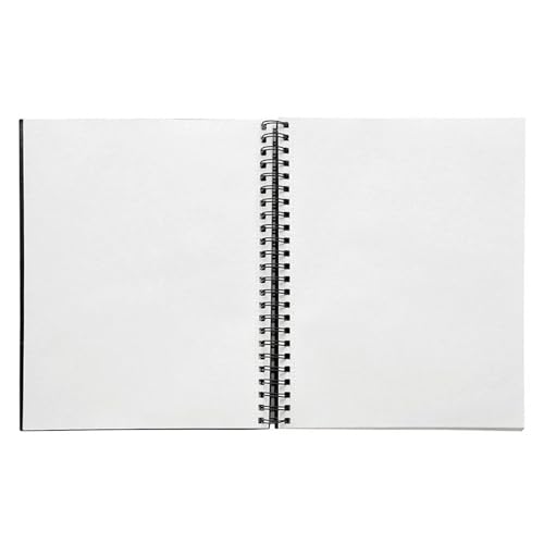 KINGART Hardcover Sketchbook (Black), Side Wire Bound, 60 Lbs. (90G), 9" X 12", 100 Sheets