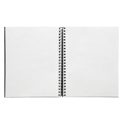 KINGART Hardcover Sketchbook (Black), Side Wire Bound, 60 Lbs. (90G), 9" X 12", 100 Sheets