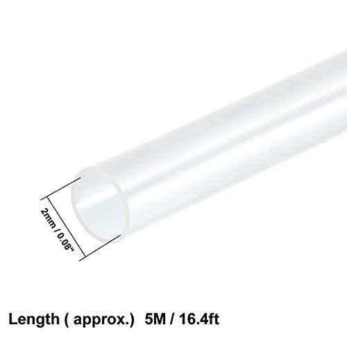 uxcell Heat Shrink Tubing 2mm Dia 5m 2:1 Heat Shrink Tube Wire Wrap Clear - color: Clear, size: 2mmx5m