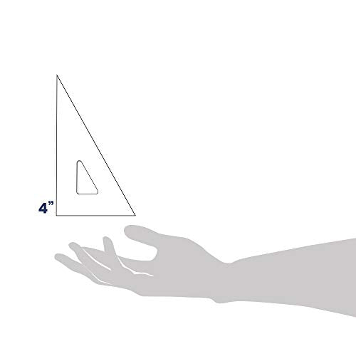 Pacific Arc Drafting Triangle, 4-inch, 30/60/90 Degrees, Clear Acrylic - color: Clear, size: 4-in, 30/60/90 degrees