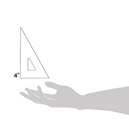 Pacific Arc Drafting Triangle, 4-inch, 30/60/90 Degrees, Clear Acrylic - color: Clear, size: 4-in, 30/60/90 degrees