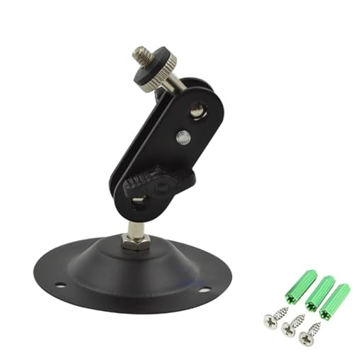 2 Pcs Wall Mount Round Base Flexible Bracket Stand for CCTV Camera Camcorder Universal Adjustment Monitoring Bracket (blackbracket) - size: (301)blackbracket