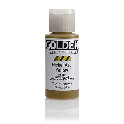 GOLDEN Fluid Acrylics, Cadmium Yellow Medium Hue, 1 fl. oz. Bottle