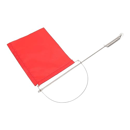 Red Wind Indicator Flag for Marine Mast - Stainless Steel Sailboat Wind Direction Flag - size: 185*135mm(7972SM)