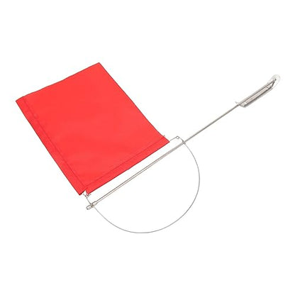 Red Wind Indicator Flag for Marine Mast - Stainless Steel Sailboat Wind Direction Flag - size: 185*135mm(7972SM)