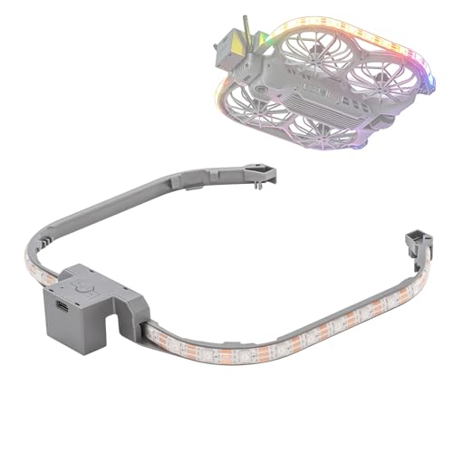 RGB LED Light Strip for DJI Neo 2 Accessories, Multi-Color Flow Night Flight Light Flying Warning Strip for DJI Neo 2 Fly More Combo, Type-C Rechargeable, Steady/Flash/Flow Modes, Snap-On Install