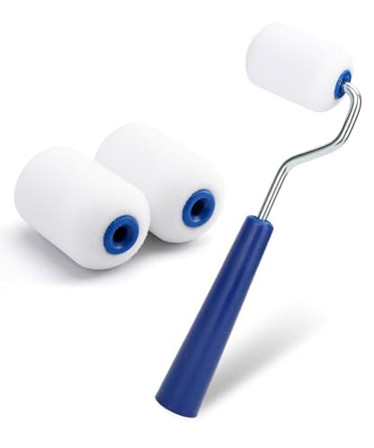 Bates- Mini Foam Paint Roller Kit, 2 Inch, 3 Pack, High-Density Foam Covers for Smooth Finish, Ideal for Walls, Doors, Cabinets and Small Projects
