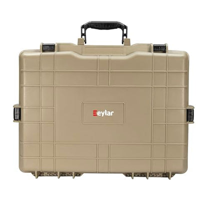 Eylar 22” Hard Laptop Case Equipped with RAGAR Reconfigurable & Reusable XP Crosslinked Foam Insert, Waterproof, Shockproof for Equipment, Drones, and Cameras (1 RAGAR Layer) (Tan) - color: Tan