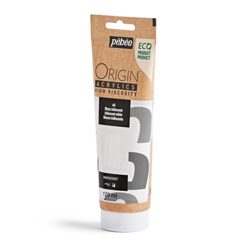 PEBEO Origin Acrylics 120ml Acrylic Paint, Iridescent White - color: Iridescent White