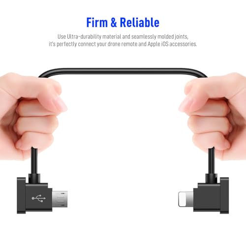 for DJI Micro USB to for Lightning Remote Controller Cable for Mavic Air - color: TPE Black, style: TPE Black