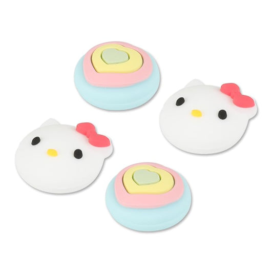 PERFECTSIGHT Cute Switch Thumb Grip Caps Compatible with Nintendo Switch OLED/Lite Console, Kawaii Soft Silicone Analog Stick Button Cover for Ns Joycon Controller,4PCS Anime Joystick Caps (Kitty) - color: White Kitty